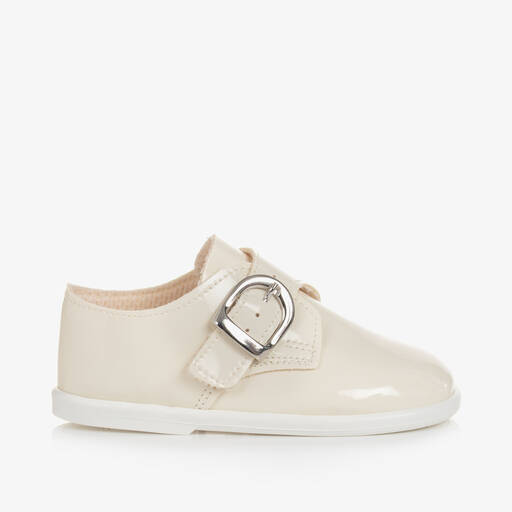 Early Days-Boys Ivory Patent First Walker Shoes | Childrensalon