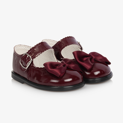 Early Days-Burgundy Red Patent Bar Shoes | Childrensalon