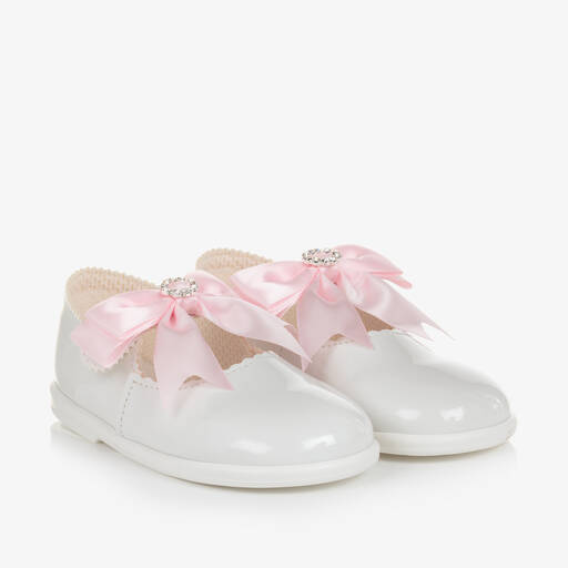 Early Days-Chaussures blanches vernies en cuir | Childrensalon