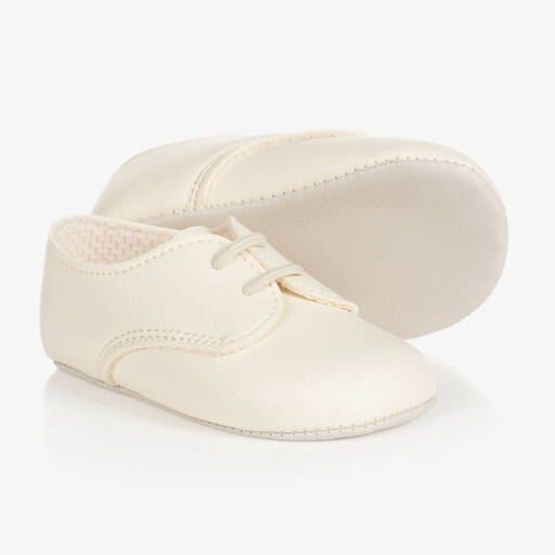 Early Days Baypods-حذاء جلد صناعي لون عاجي لمرحلة قبل المشي للأطفال | Childrensalon