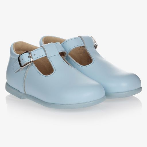 Early Days-Pale Blue Leather Shoes | Childrensalon