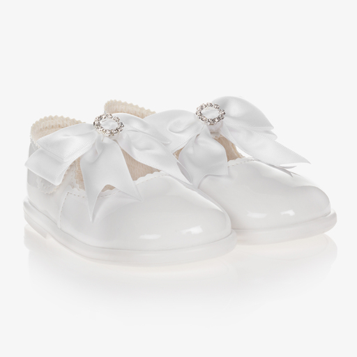 Early Days Baypods-حذاء جلد إصطناعي لون أبيض لمرحلة بدء المشي | Childrensalon