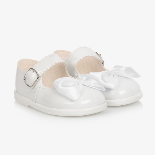 Early Days-White Patent Bar Shoes | Childrensalon