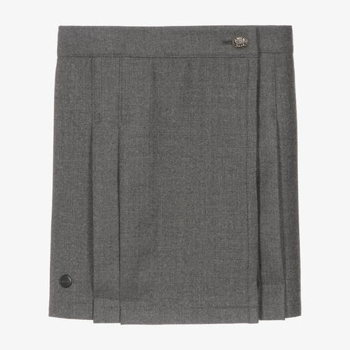 EIRENE-Girls Grey Cotton Skirt | Childrensalon