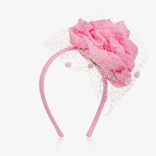 EIRENE-Girls Pink Flower Fascinator Hairband | Childrensalon