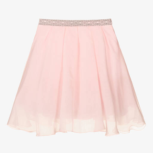 Elie Saab-Teen Girls Pink Silk Organza Skirt | Childrensalon