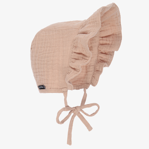 Elodie-Dusky Pink Cotton Bonnet | Childrensalon