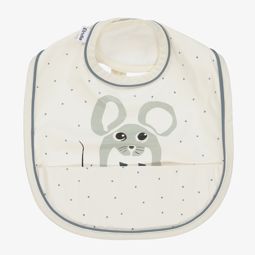 Elodie-Ivory Mouse Baby Bib | Childrensalon