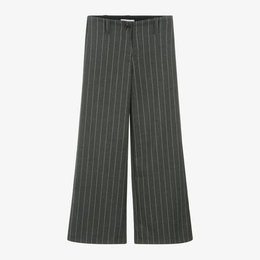 Elsy-Girls Grey Pinstripe Trousers | Childrensalon