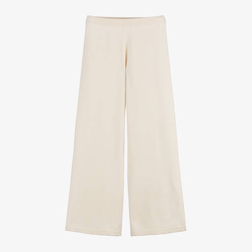 Elsy-Girls Ivory Knitted Trousers | Childrensalon