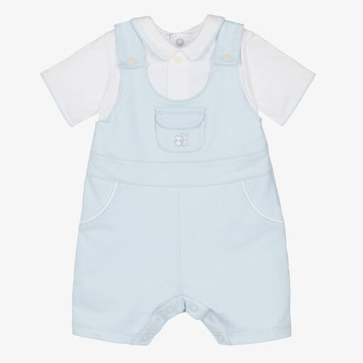 Emile et Rose-Baby Boys Blue & White Cotton Shortie | Childrensalon