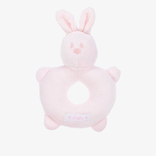 Emile et Rose-Baby Girls Pink Bunny Rattle Toy (14cm) | Childrensalon