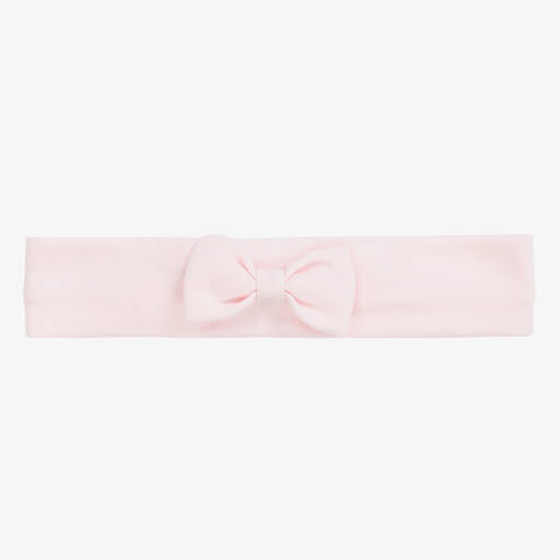 Emile et Rose-Baby Girls Pink Cotton Bow Headband | Childrensalon