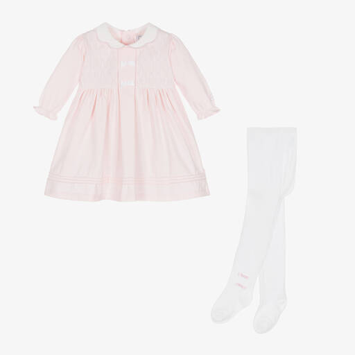 Emile et Rose-Baby Girls Pink Cotton Dress Set | Childrensalon