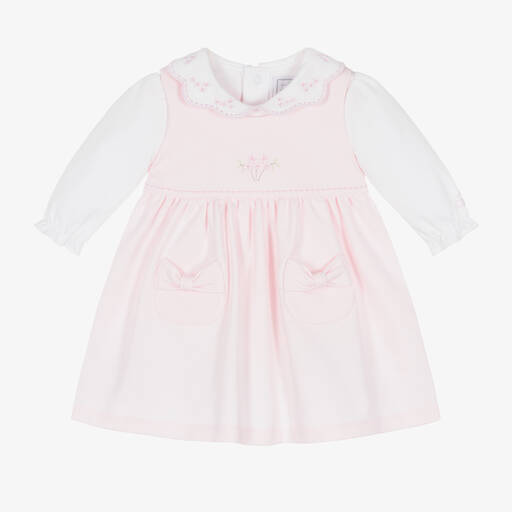 Emile et Rose-Baby Girls Pink Cotton Dress Set | Childrensalon