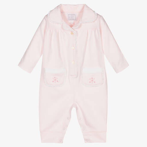 Emile et Rose-Baby Girls Pink Cotton Romper | Childrensalon