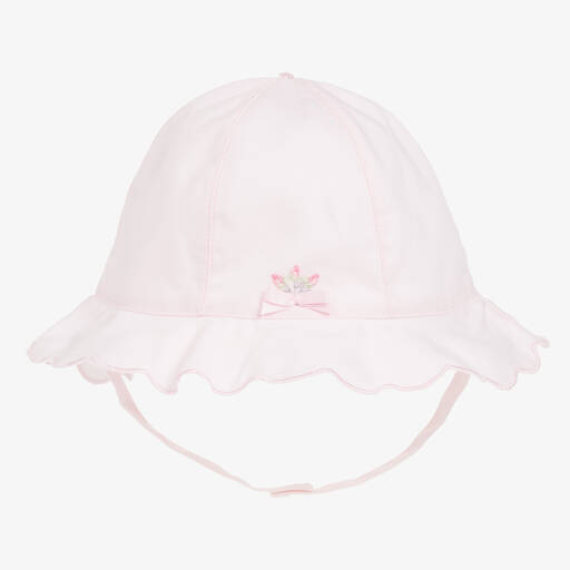 Emile et Rose-Baby Girls Pink Cotton Sun Hat | Childrensalon
