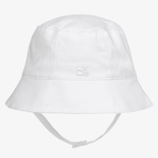 Emile et Rose-White Cotton Baby Sun Hat | Childrensalon
