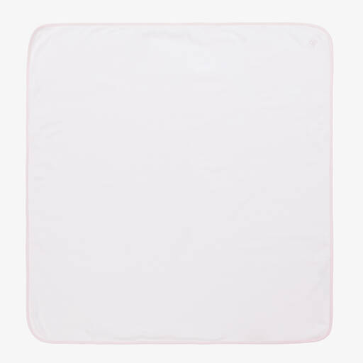 Emile et Rose-White & Pink Cotton Blanket (73cm) | Childrensalon