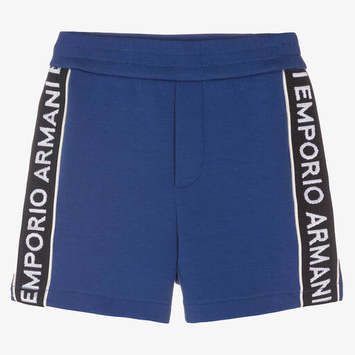 Emporio Armani-Short bleu en jersey bébé garçon | Childrensalon