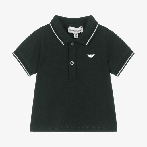 Emporio Armani-Grünes Poloshirt für Babys (J) | Childrensalon