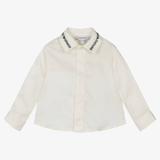 Emporio Armani-Кремовая хлопковая рубашка | Childrensalon
