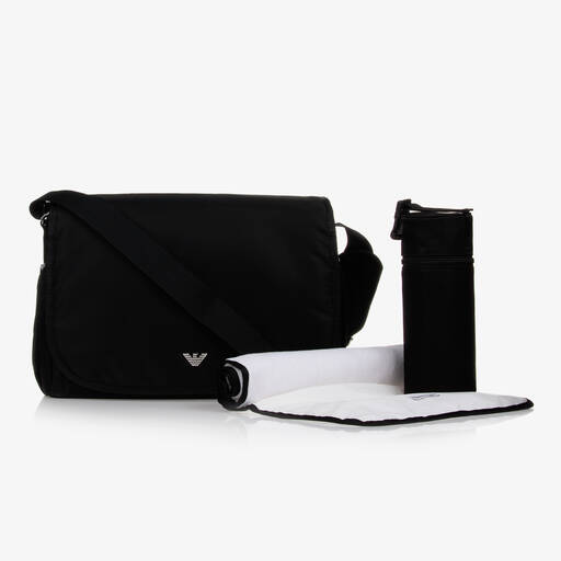 Emporio Armani-Black Changing Bag (36cm) | Childrensalon