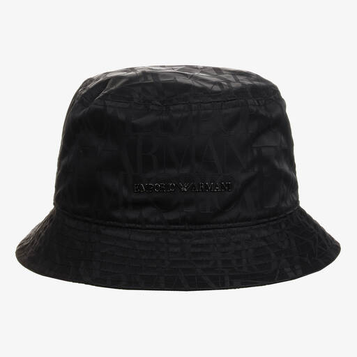 Emporio Armani-قبعة جاكارد لون أسود  | Childrensalon