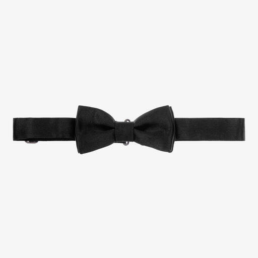 Emporio Armani-Boys Black Silk Bow Tie | Childrensalon