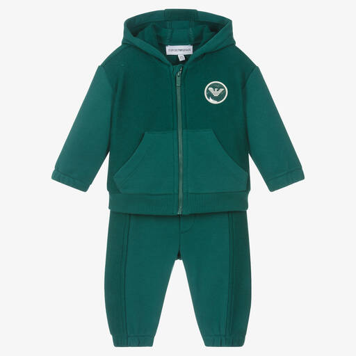 Emporio Armani-Survêtement vert en coton pour garçon | Childrensalon