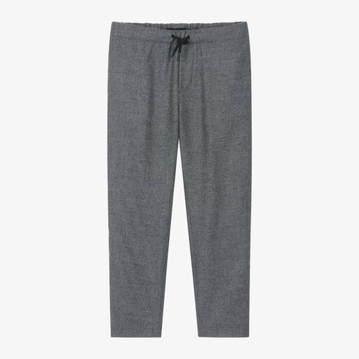 Emporio Armani-Boys Grey Wool & Cashmere Trousers | Childrensalon