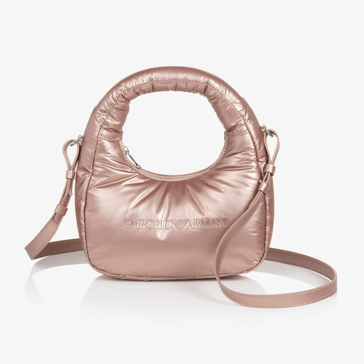 Emporio Armani-Girls Pink Padded Handbag (22cm) | Childrensalon