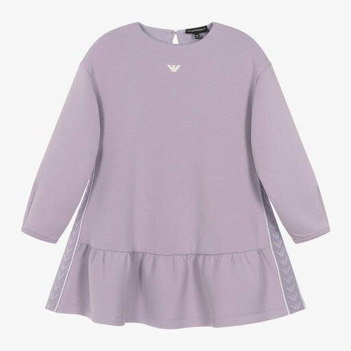 Emporio Armani-Girls Purple Cotton Dress | Childrensalon