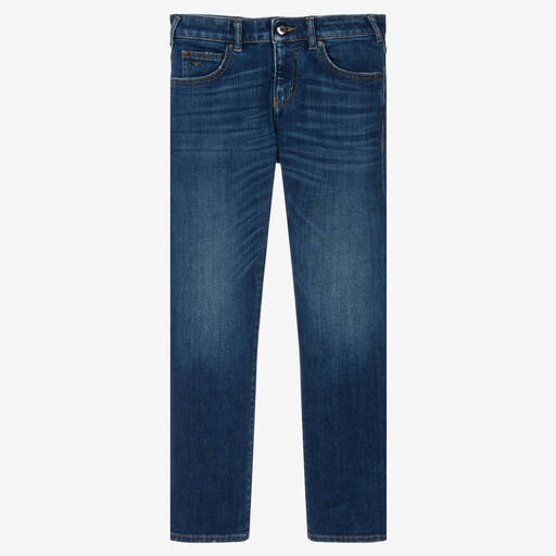 Emporio Armani-Blaue Teen Jeans mit geradem Bein | Childrensalon