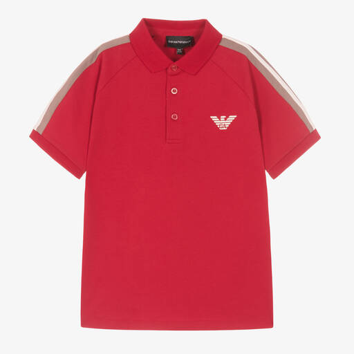 Emporio Armani-Teen Boys Red Eagle Polo Shirt | Childrensalon