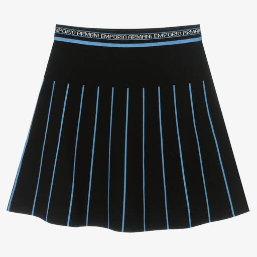 Emporio Armani-Teen Girls Black Knitted Logo Skirt | Childrensalon