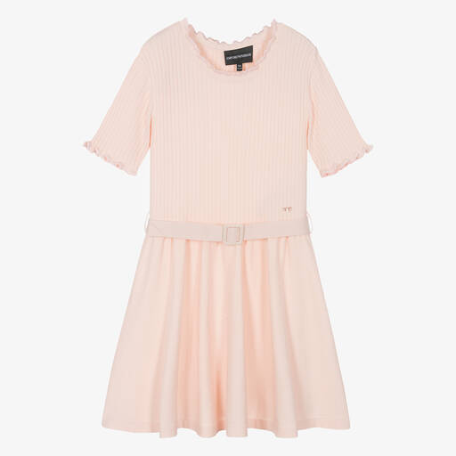 Emporio Armani-Teen Girls Pink Knitted Dress | Childrensalon