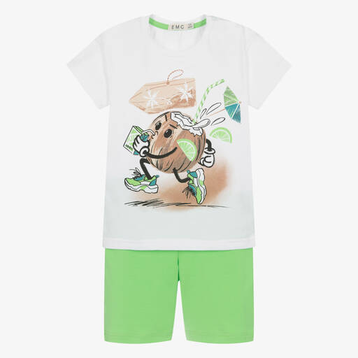Everything Must Change-Boys Green Cotton Shorts Set | Childrensalon