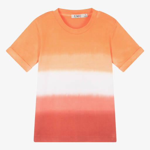 Everything Must Change-Boys Orange Cotton Tie-Dye T-Shirt | Childrensalon