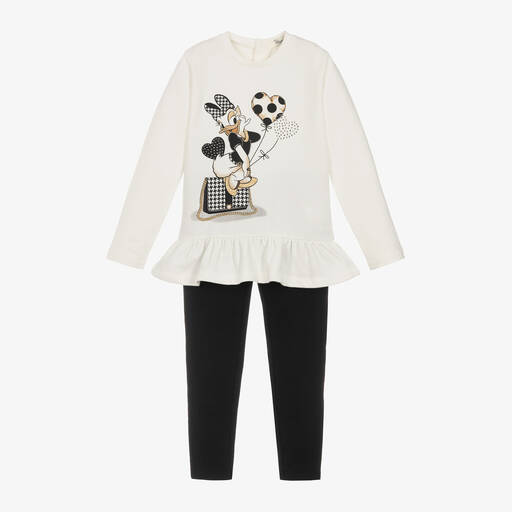 Everything Must Change-Girls Ivory & Black Disney Leggings Set | Childrensalon