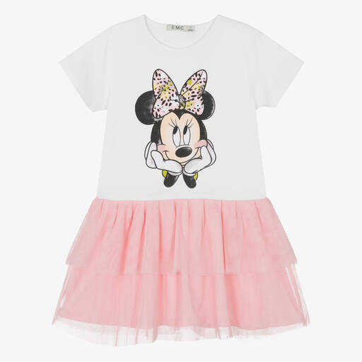 Everything Must Change-Girls White & Pink Cotton Disney Dress | Childrensalon