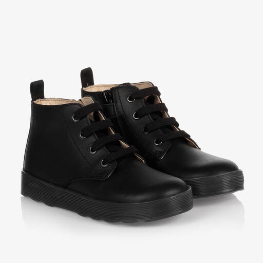 Falcotto by Naturino-Boys Black Leather Ankle Boots | Childrensalon
