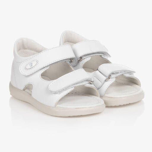 Falcotto by Naturino-Girls White Leather Sandals | Childrensalon