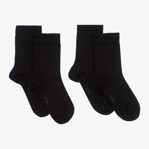 Falke-Black Ankle Socks (2 Pack) | Childrensalon