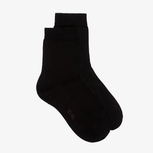 Falke-Black Cotton Ankle Socks | Childrensalon