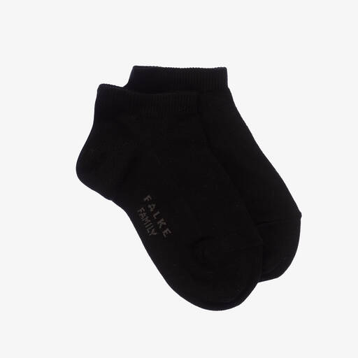 Falke-Black Cotton Ankle Socks | Childrensalon