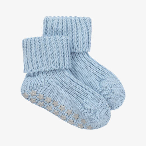 Falke-Chaussons-chaussettes bleus en coton bébé | Childrensalon