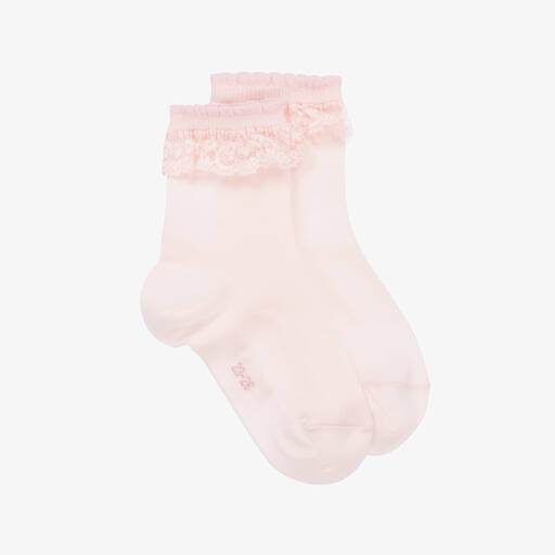 Falke-Girls Pink Cotton Lisle Socks | Childrensalon