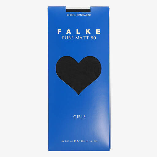 Falke-Collant noir transparent mat fille | Childrensalon