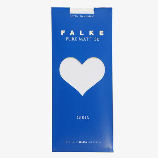 Falke-Girls Sheer White Matt Tights | Childrensalon